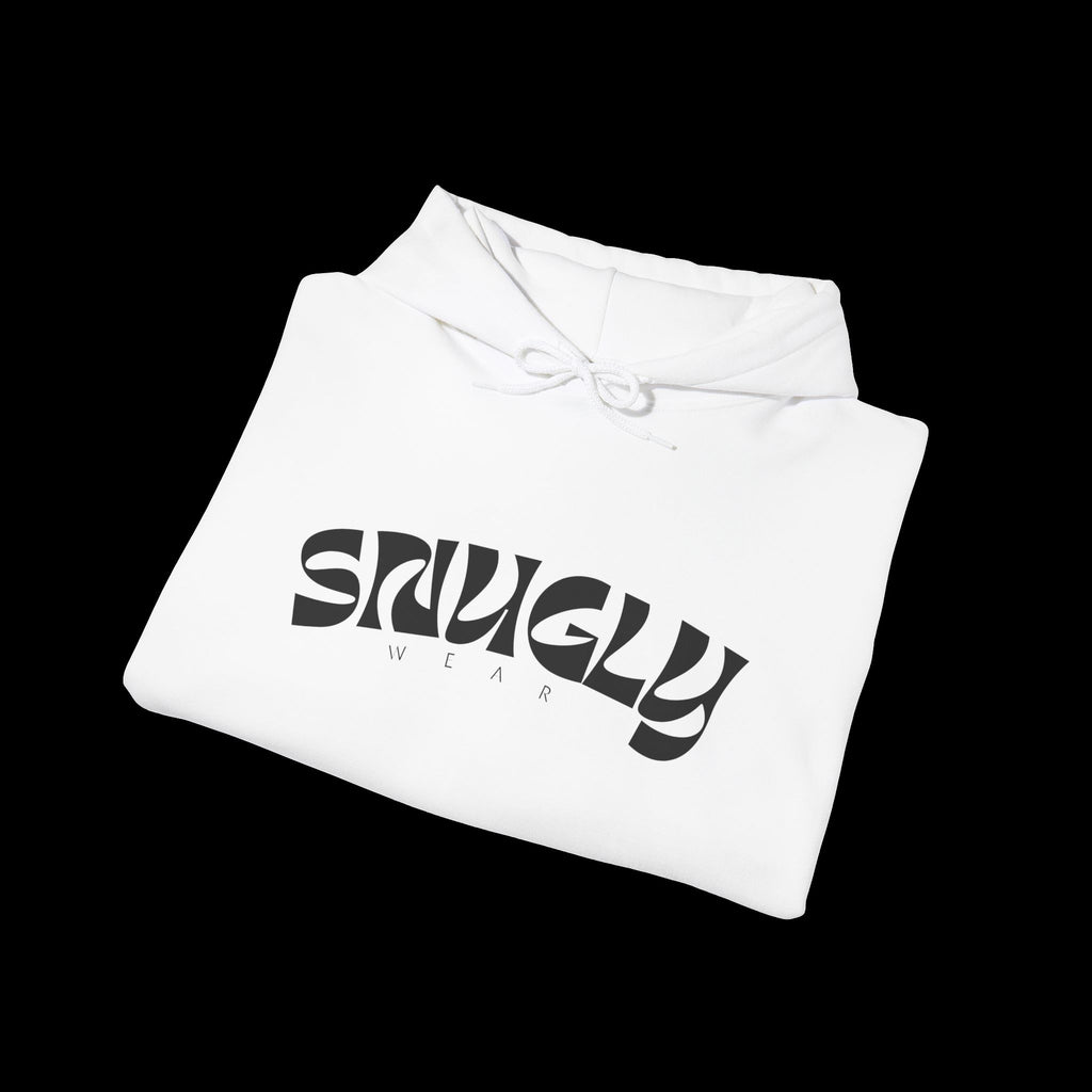 Snugly Wear Hoodie — White Graphic Hooded Sweatshirt