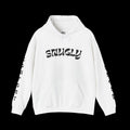 Snugly Wear Hoodie — White Graphic Hooded Sweatshirt
